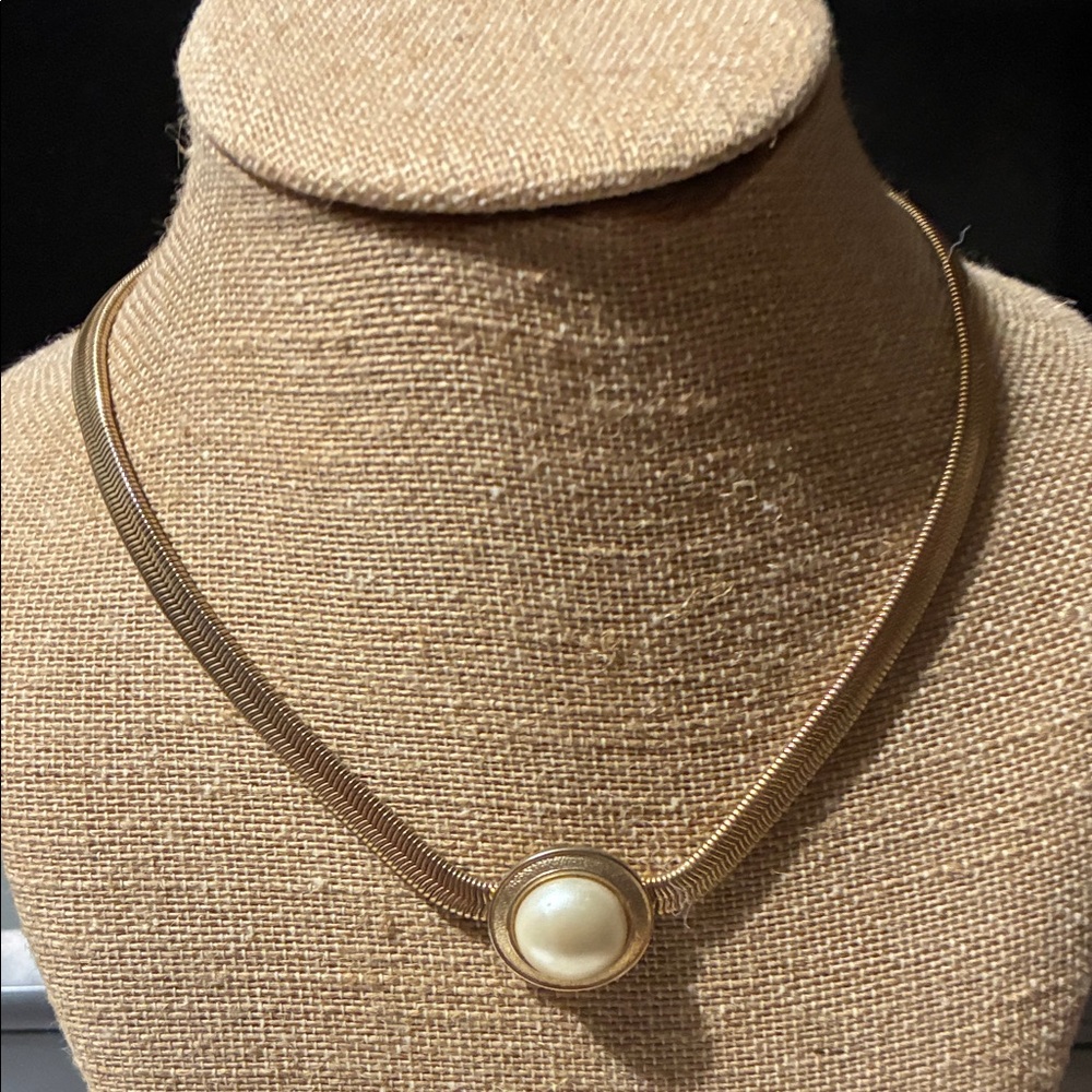 Sophisticated Gold Necklace with Pearl Centerpiece JC penny